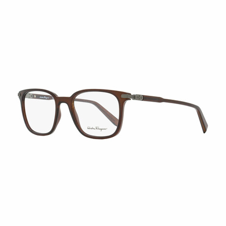 Salvatore Ferragamo // Men's Rectangular Optical Frames // Brown, Gunmetal