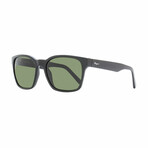 Salvatore Ferragamo // Men's Rectangle Sunglasses // Black + Green