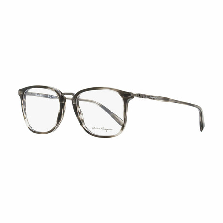Salvatore Ferragamo // Men's Rectangular Optical Frames // Gray Havana, Gunmetal