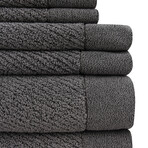 Everplush // Hokime 6 Piece Ribbed Bath Towel Set (White)