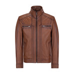 Enzo Leather Jacket // Whisky (4XL)