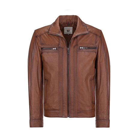 Enzo Leather Jacket // Whisky (S)