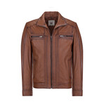 Enzo Leather Jacket // Whisky (3XL)