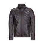 Trenton Leather Jacket // Brown (4XL)