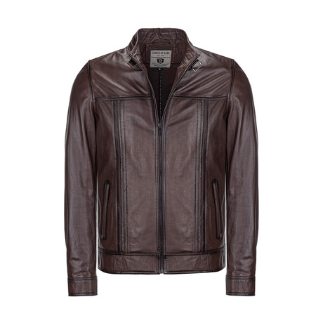 Orion Leather Jacket // Chestnut (XS)