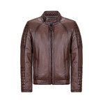 Ezra Leather Jacket // Chestnut (XS)