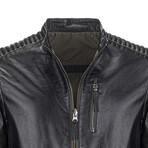 Logan Leather Jacket // Black + Green (3XL)