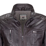 Trenton Leather Jacket // Brown (4XL)