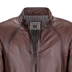 Ezra Leather Jacket // Chestnut (3XL)