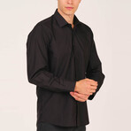 Terry Button Up Shirt // Black (Small)