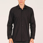 Terry Button Up Shirt // Black (Small)
