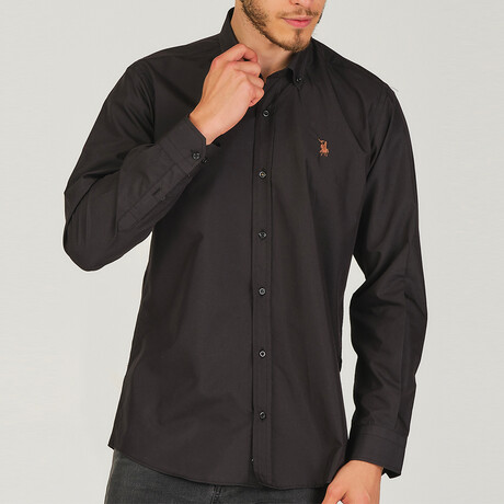 Solid Button Up // Black (S)