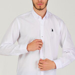Button Up w/ Black Logo // White (S)