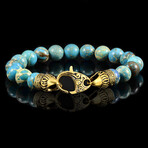 Imperial Jasper Stone + Antiqued Gold Plated Steel Clasp // 8.25"