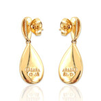 Kabana // 14K Yellow Gold Diamond + Black Mother of Pearl Earrings // Pre-Owned
