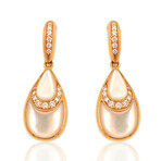 Kabana // 14K Yellow Gold Diamond + White Mother of Pearl Earrings // Pre-Owned