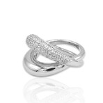 Mauboussin // 18K White Gold Diamond Twin Ring // Ring Size: 4.75 // Pre-Owned