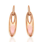 Kabana // 14K Rose Gold Diamond + Pink Mother of Pearl Earrings I // Pre-Owned