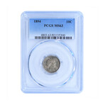 1894 Barber Silver Dime // PCGS Certified MS63 // Wood Presentation Box
