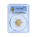 1911 $2.50 Indian Head Quarter Eagle Gold Piece // PCGS Certified MS62 // Wood Presentation Box