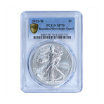 2021-W American Silver Eagle (Type 2) // PCGS Certified SP70 // West Point Mint // Deluxe Collector's Pouch