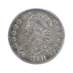 1831 Capped Bust Half Dollar // PCGS Certified XF45 // Wood Presentation Box