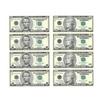 2003 Federal Reserve Star Banknotes // Uncut Sheet of 4 Unissued Notes // Set of 2 // $5 & $10
