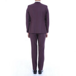 Draven Slim Fit Plain 3-Piece Vested Suit // Purple (Euro: 48)