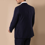 Malik Slimfit Plain 3-Piece Vested Suit // Navy (Euro: 48)