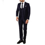 Malik Slimfit Plain 3-Piece Vested Suit // Navy (Euro: 48)