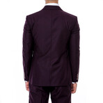 Killian Slim Fit Plain 3-Piece Vested Suit // Burgundy (Euro: 56)