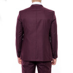 Braylon Slim Fit Plain 3-Piece Vested Suit // Burgundy (Euro: 46)