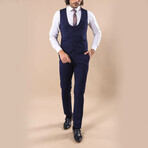 Bennett Slim Fit Plain 3-Piece Vested Suit // Navy (Euro: 46)