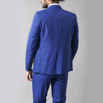 Quinton Slimfit Plain 3-Piece Vested Suit // Blue (Euro: 52)