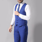 Quinton Slimfit Plain 3-Piece Vested Suit // Blue (Euro: 52)