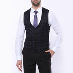 Colby Slimfit Plaid 3-Piece Suit // Black (Euro: 50)