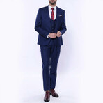 Maximo Slimfit Plain 3-Piece Vested Suit // Navy (Euro: 56)