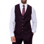 Killian Slim Fit Plain 3-Piece Vested Suit // Burgundy (Euro: 56)