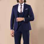 Bennett Slim Fit Plain 3-Piece Vested Suit // Navy (Euro: 46)