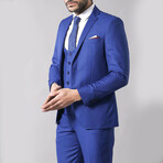 Quinton Slimfit Plain 3-Piece Vested Suit // Blue (Euro: 52)