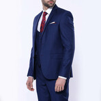 Maximo Slimfit Plain 3-Piece Vested Suit // Navy (Euro: 56)