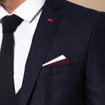 Malik Slimfit Plain 3-Piece Vested Suit // Navy (Euro: 48)