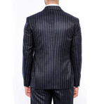 Beck Slimfit Striped 3-Piece Vested Suit // Navy (Euro: 46)