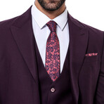 Killian Slim Fit Plain 3-Piece Vested Suit // Burgundy (Euro: 56)