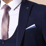 Bennett Slim Fit Plain 3-Piece Vested Suit // Navy (Euro: 46)