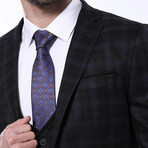 Colby Slimfit Plaid 3-Piece Suit // Black (Euro: 50)