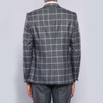 Darius Slimfit Plaid 3-Piece Vested Suit // Smoked (Euro: 56)