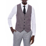 Anton Slimfit Plaid Combined 3-Piece Vested Suit // Gray (Euro: 50)