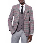 Anton Slimfit Plaid Combined 3-Piece Vested Suit // Gray (Euro: 50)