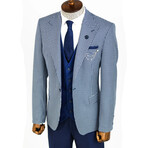 Rodolfo Slimfit Plaid 3-Piece Suit // Light Blue (Euro: 52)